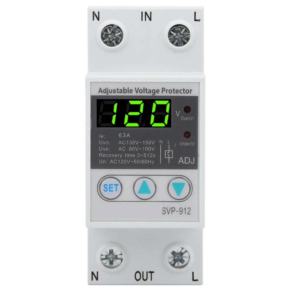 Yctze 120VAC Adjustable SelfRecovery Under Voltage Automatic Reset Switch for Electrical Management and (63A)