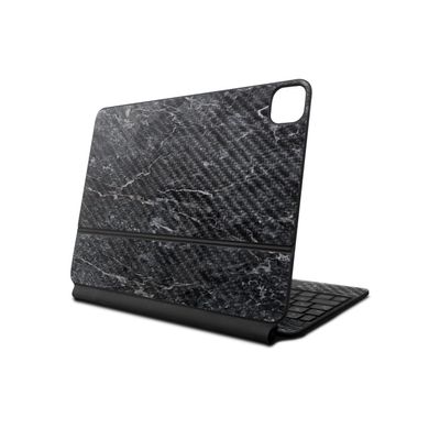 Carbon Fiber Skin Compatible with Apple Magic Keyboard for iPad Air 11-inch (M2) 2024 - Onyx Marble - Premium 3M Vinyl Protective Wrap Decal Cover - Easy to Apply | Crafted in The USA by MightySkins