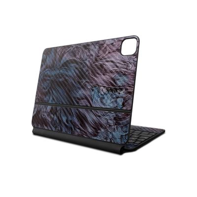 Carbon Fiber Skin Compatible with Apple Magic Keyboard for iPad Air 11-inch (M2) 2024 - Angry Ripple - Premium 3M Vinyl Protective Wrap Decal Cover - Easy to Apply | Crafted in The USA by MightySkins