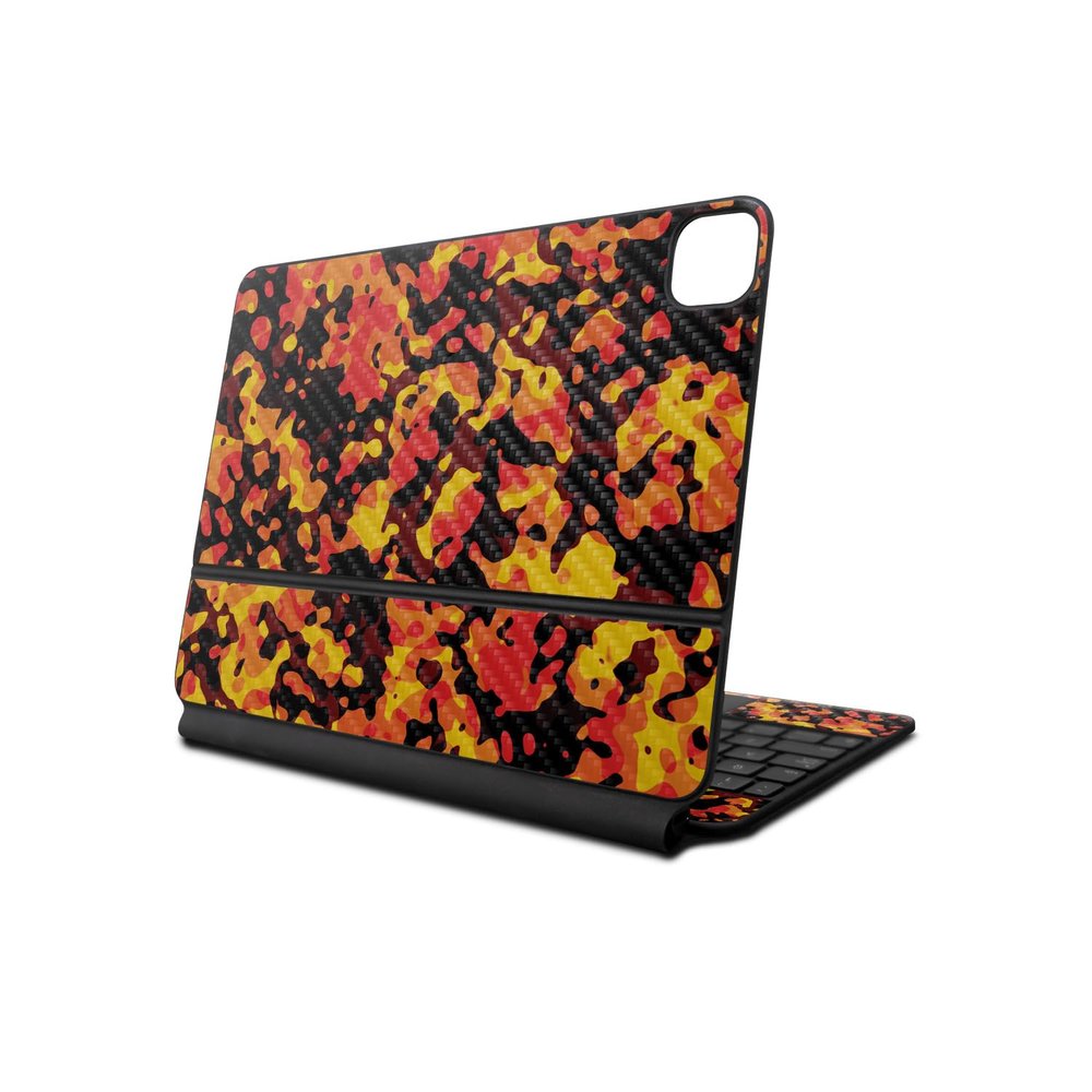 Carbon Fiber Skin Compatible with Apple Magic Keyboard for iPad Air 11-inch (M2) 2024 - Warm Modern Camo - Premium 3M Vinyl Protective Decal Cover - Easy to Apply | Crafted in The USA by MightySkins
