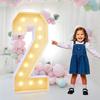 4FT Plastic Marquee Numbers 2 - Light up Numbers Are Made from Corrugated Plastic Board - Quick Assembly Without Tools, Disassembled Components Can Be Used for Photo Wall Decoration, Yard Sale Signs view 1