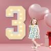 4FT Plastic Marquee Numbers 3 - Light up Numbers Are Made from Corrugated Plastic Board - Quick Assembly Without Tools, Disassembled Components Can Be Used for Photo Wall Decoration, Yard Sale Signs view 1