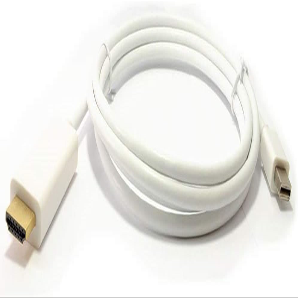10ft (3M) Gold Plated Premium Mini Display Port to HDMI Male to Male, White