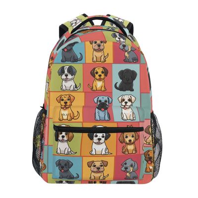 Qumton Cute Multi Breed Dogs (2) Laptop Backpack for Women Men, Personalized College Bookbag Travel Bag Casual Daypack back packs