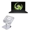 BoxWave Stand and Mount Compatible with MSI Alpha 17C7VF - Executive VersaView Laptop Stand, Ergonomic Adjustable Viewing Angle Metallic Riser - Metallic Silver view 1