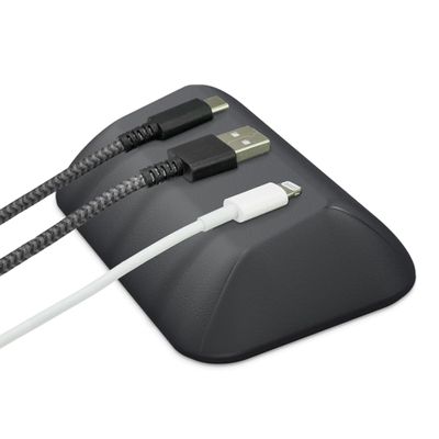 Smartish Magnetic Cord Holder - Bigger Cable Wrangler Organizer with Magnet Clips for Charger Management on Desktop, Nightstand - Holds 6+ Cables - Black Tie Affair