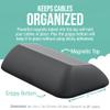 Smartish Magnetic Cord Holder - Bigger Cable Wrangler Organizer with Magnet Clips for Charger Management on Desktop, Nightstand - Holds 6+ Cables - Black Tie Affair view 2