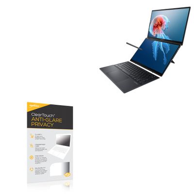 BoxWave Screen Protector Compatible with ASUS Zenbook Duo UX8406MA-DS76T - ClearTouch Anti-Glare Privacy (2-Pack), Privacy Screen Protector Flexible Film Anti-Glare