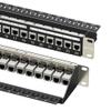 Cable Matters 1U 19-Inch 24-Port 10Gbps Cat6A Ethernet Patch Panel with Inline Keystone and Cable Management Bar, Rackmount or Wall Mount RJ45 Patch Panel view 1