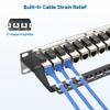 Cable Matters 1U 19-Inch 24-Port 10Gbps Cat6A Ethernet Patch Panel with Inline Keystone and Cable Management Bar, Rackmount or Wall Mount RJ45 Patch Panel view 4