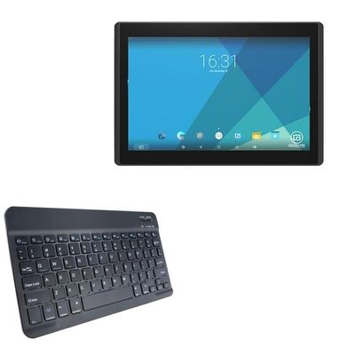 BoxWave Keyboard Compatible with Glory Star Jarvis Touchscreen All in One (10.1 in) - SlimKeys Bluetooth Keyboard, Portable Thin with Chiclet-Style Keys - Jet Black