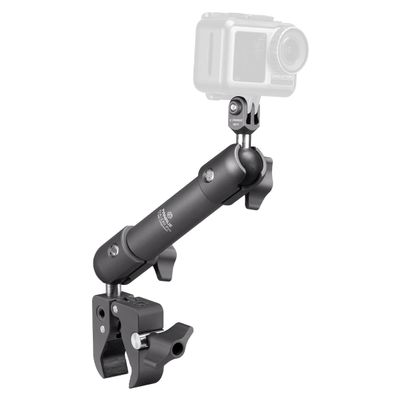 FANAUE Super Clamp Camera Mount Monitor Magic Arm Double Ball Head Adapter with 1/4"-20 Thread for Canon/Nikon/DSLR/Gopro/LED Lights/Insta360, Action Camera Can be Mounts on Bike Motorcycle Handlebar