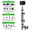 FANAUE Super Clamp Camera Mount Monitor Magic Arm Double Ball Head Adapter with 1/4"-20 Thread for Canon/Nikon/DSLR/Gopro/LED Lights/Insta360, Action Camera Can be Mounts on Bike Motorcycle Handlebar view 3