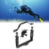 Underwater Video Stabilizer Holder Alloy Camera Tray Bracket Double Handheld Hand Grip with Ball Clamp Mount for Diving Aluminium Alloy Underwater Video Light Stabilizer Tray Diving Light Stand Tray view 3