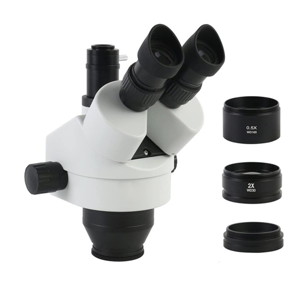 ZTBH Microscope Accessories Kit Simul Focal 3.5X-90X Trinocular Stereo Microscope Head WF10X/20mm Eyepiece Lens Auxiliary Objective for Zoom in Object Microscope Slides