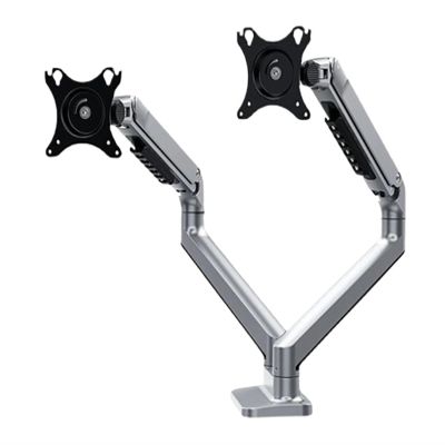 WPTGODGB V8-2S Aluminum Desktop 17-32 inch Dual Monitor Stand Mechanical Spring arm Lifting Full Dynamic TV Monitor Installation Load 11 kg Each(Color:Silver)