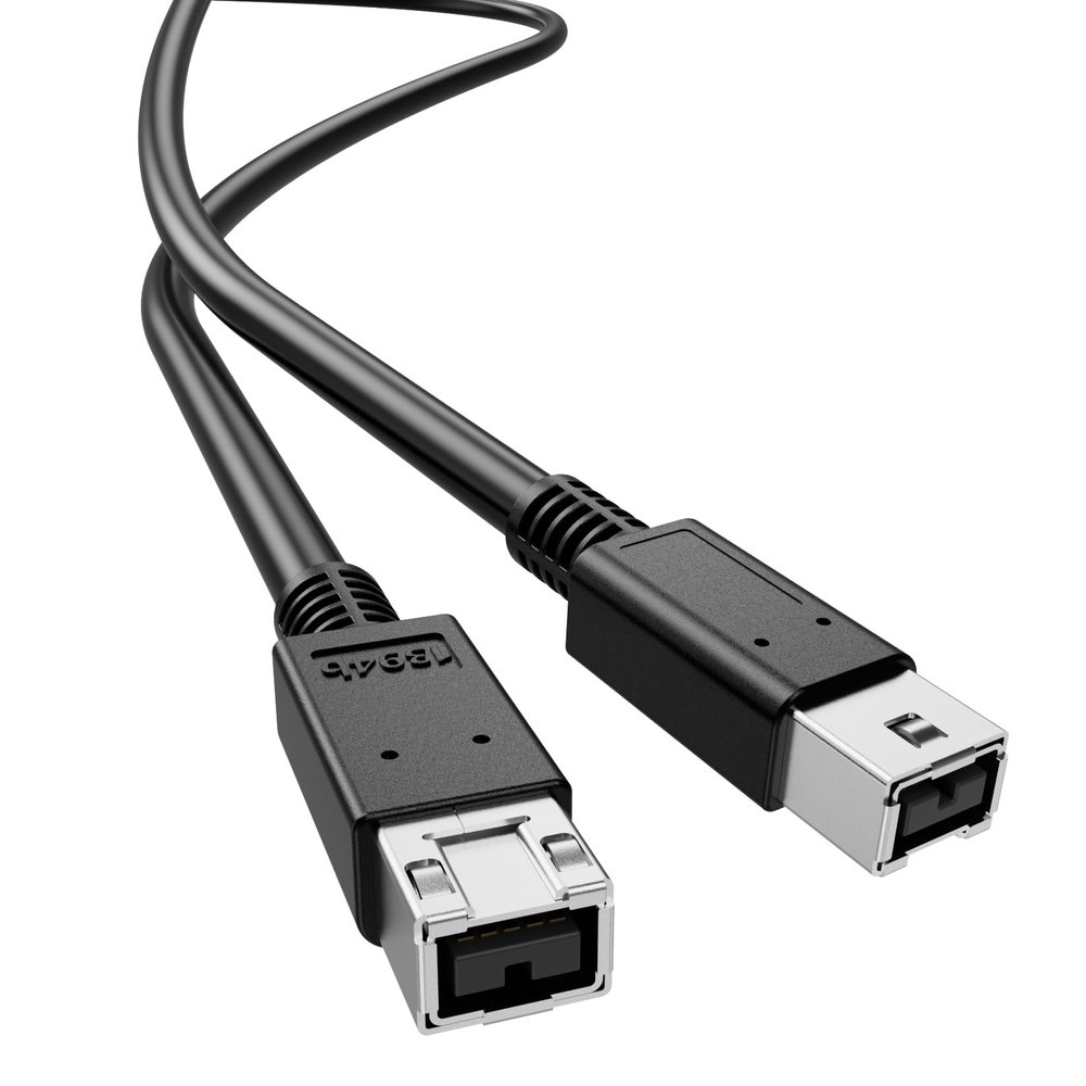 LUKFOCAB FireWire 800 IEEE 1394b 9pin to 9pin Cable, FireWire 800 (M/M) Male to Male Cord, Triple-Shielded 2FT, 9-9 Cord for PC, Digital Cameras MacBook Pro, Mac mini, Audio Device