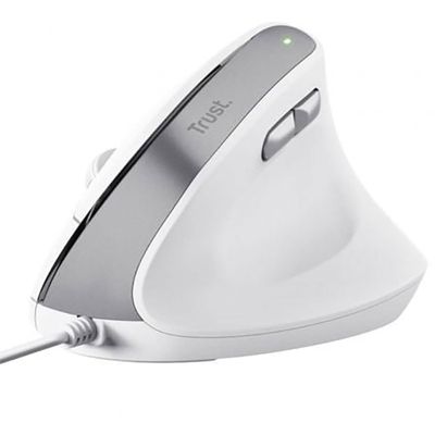 Trust Bayo II Ergonomic mouse Wired Optical White 6 buttons 2400 DPI Built-in scroll wheel