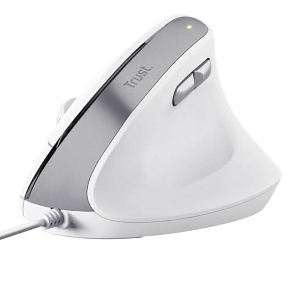 Trust Bayo II Ergonomic mouse Wired Optical White 6 buttons 2400 DPI Built-in scroll wheel
