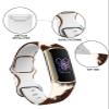 BOSPFJG Sport Bands Compatible with Charge 6 /Charge 5 for Women Men,Soft Waterproof Replacement Straps Wristbands for Charge Advanced Fitness Tracker(Brown White Cow Hide) view 2