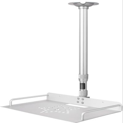 2-Be-Best Projector Ceiling Mount with Tray, 14.5-23.2IN / 37-60CM Height Adjustable Universal Projector Ceiling Mount 360 Rotation Ceiling Projectors Mounts Silver