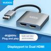 WJESOG Displayport to Dual HDMI Splitter Dual 4K@60Hz Resolution,DP to 2 HDMI Hub Multi Stream Transport for Windows and Mac System view 2