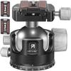 Low Profile Ball Head Tripod Ball Head ARTCISE KB44 Heavy Duty Tripod Head All Metal CNC Machining with Three 1/4" Quick Release Plates for Tripod, Monopod, DSLR, Camcorder, Max Load 66lbs /30kg view 1