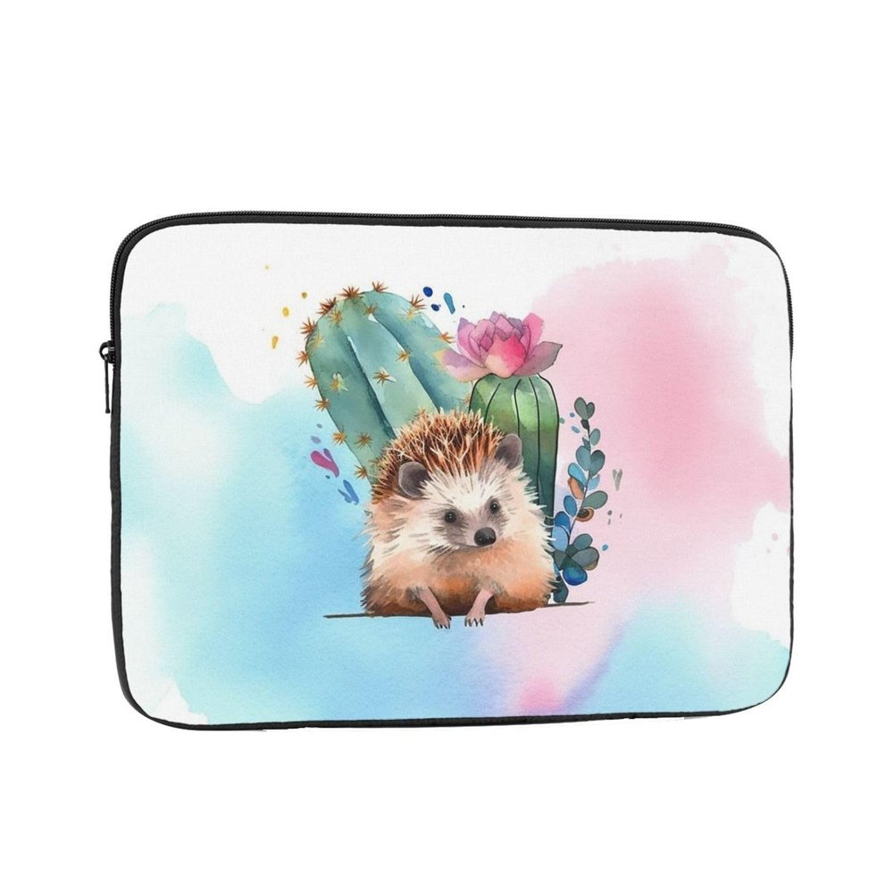 12 inch Laptop Sleeve Bag Watercolor hedgehog Laptop Bag Shockproof Computer Carrying Cover Slim Briefcase Handbag