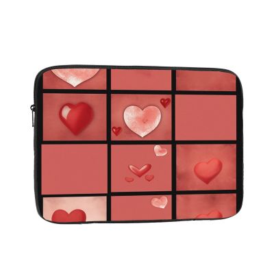 12 inch Laptop Sleeve Bag Valentine's Day Photo Collage Laptop Bag Shockproof Computer Carrying Cover Slim Briefcase Handbag