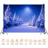 Yeele 10x6.5ft Winter Snow Scene Backdrop Snowfall Night View Pine Forest Wonderland Photography Background Christmas Holiday Decoration Banner Kids Adult Portrait Photo Shoot Props view 3