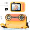 Mafiti Kids Waterproof Camera Underwater Camera 10FT with 32GB Card Floatable Pool Toys Gifts for Kids Age 4-12 26MP Photos 1080P HD Videos Children Selfie Digital Camera Orange view 1