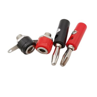 10Pair Red Black 4mm Banana Plug Socket Connector Male Female Test Terminal Binding Post Nut Panel Mount Adapter Connectors