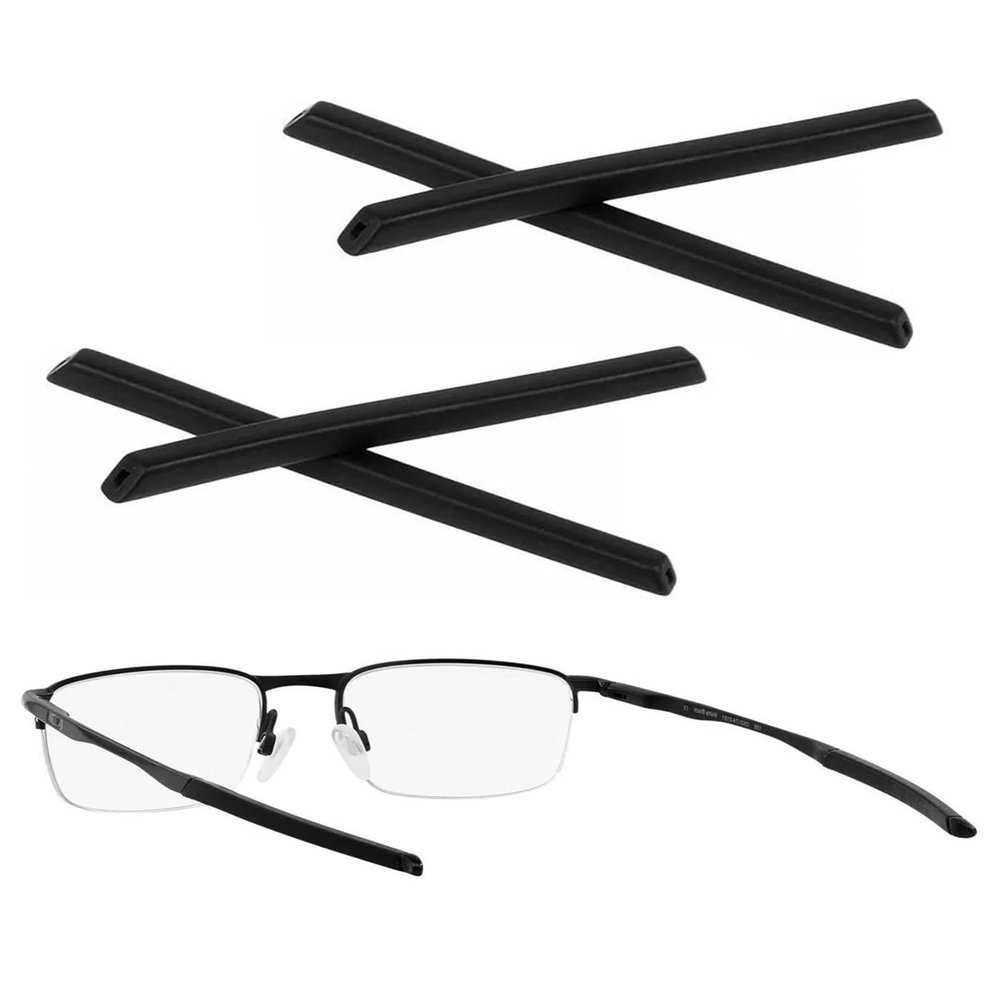 TenDye 2 Pairs Replacement Earsocks Ear Socks for Oakley Barrelhouse OX3173/Barrelhouse 0.5 OX3174 Eyeglasses Frame, Black Rubber Temple Sleeves