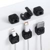 Sparkly Diamond Cord Organizer Holder, 6 Pack Magnetic Desk Cable Clips Management, Hide Phone Charging Cable Keeper, Strong Adhesive Wire Charger Holder for Nightstand, Kitchen Appliances (Black) view 1