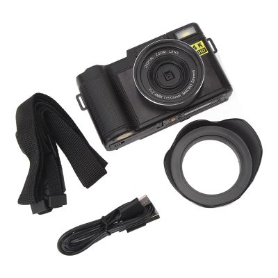 4K, 48MP Digital Camera, Auto Focus, Anti Shake, 180 Flip Screen, Face Beautifying, 16x Zoom, 3inch, 4K HD, for Photography, with Tripod, Microphone (-2214230147911)