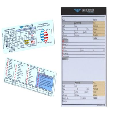 Crystal Pilot Flight Planning Kit - Metar & VFR-IFR Cheat Sheets with Sectional Scale + VFR-IFR Notepad