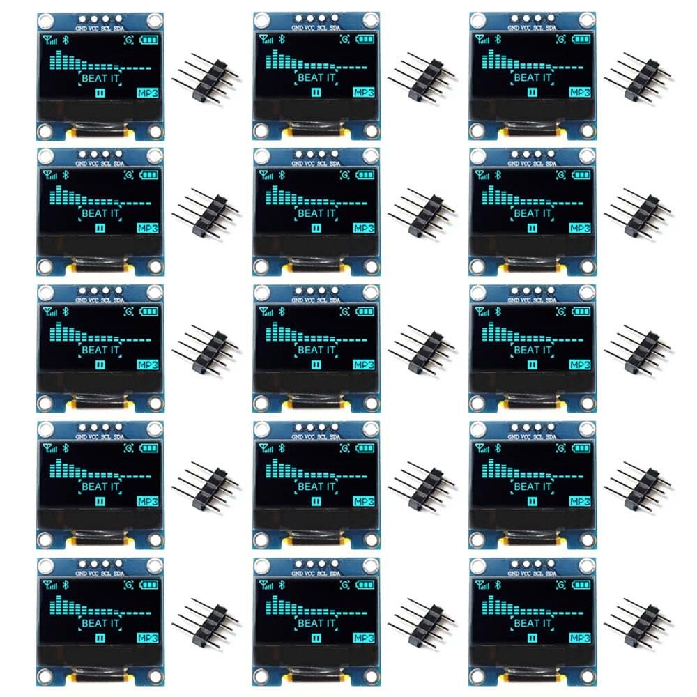 15Pieces 0.96 Inch OLED Display Module 12864 128x64 Pixel SSD1306 Mini OLED Screen Board (Blue)