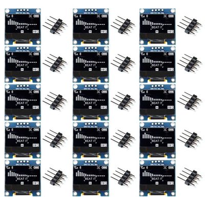 15Pieces 0.96 Inch OLED Display Module 12864 128x64 Pixel SSD1306 Mini OLED Screen Board (White)