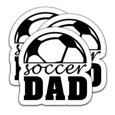 (3pcs) Soccer Dad Stickers  Fathers Day Decal Gift for Sporty Dads  Waterproof Vinyl Decals for Laptops, Water Bottle, Tumblers, Scrapbooks  3 x 2.8 inch