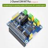 2-CH CAN HAT+ 2-Channel Isolated CAN Bus Expansion HAT for Raspberry Pi 5/4B/3B+/3B/2B/Zero 2W/Zero W/Zero WH,MCP2515 and SN65HVD230 Dual Chips HAT+ Standard Support Stacking with Other Modules view 2