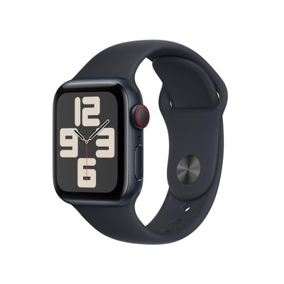 Apple Watch SE (2nd Gen) [GPS + Cellular 40mm] Smartwatch with Midnight Aluminum Case with Midnight Sport Band S/M (Renewed)