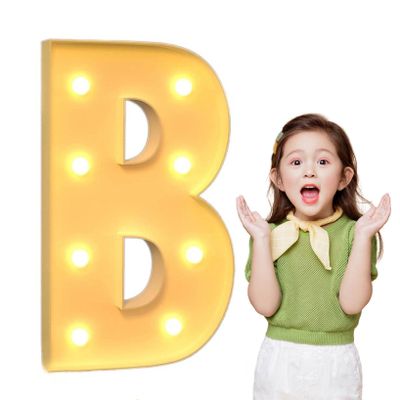 TQQEPOOL Light Up Letters LED Sign Marquee Letters with Lights Alphabet Number Lamp Lighting Up Words for Birthday Anniversary Wedding Party Supplies(Color:B,Size:120cm)
