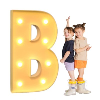TQQEPOOL LED Marquee Letter Lights,Large Marquee Light Up Letters with Light Bulbs for Wedding Party Home Bar Decor(Color:B,Size:100cm)