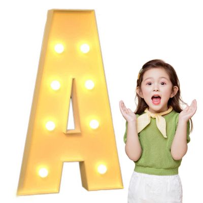 TQQEPOOL Light Up Letters LED Sign Marquee Letters with Lights Alphabet Number Lamp Lighting Up Words for Birthday Anniversary Wedding Party Supplies(Color:A,Size:70cm)