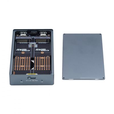 CY USB4.0 20Gbps Dual NVME M.2 NGFF M-Key to USB-C Type-C Raid0 Raid1 JBOD Big Enclosure with Fan Raid0 Hyper Adapter