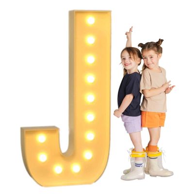 TQQEPOOL Light Up Letters Birthday Decoration,LED Letter Number Light Light Sign Decoration, Marquee Letters Number for Wedding Graduation Baby Shower(J,70cm)