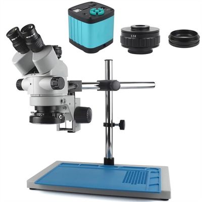 ZTBH Microscope Accessories Kit 48MP 4K 1080P HDMI USB Video Camera Simul-Focal 3.5X-90X Continuous Zoom Stereo Trinocular Microscope CTV Adapter Barlow Lens Microscope Slides(Color:7-45x-01)