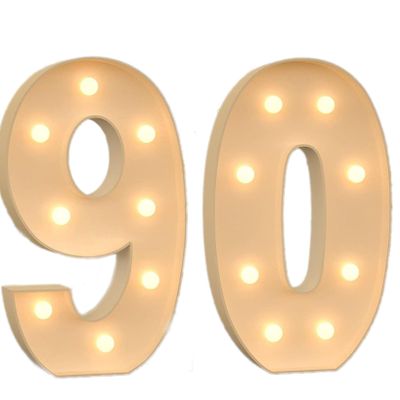 TQQEPOOL Light Up Letters Birthday Decoration,LED Letter Number Light Light Sign Decoration, Marquee Letters Number for Wedding Graduation Baby Shower(90,100cm)