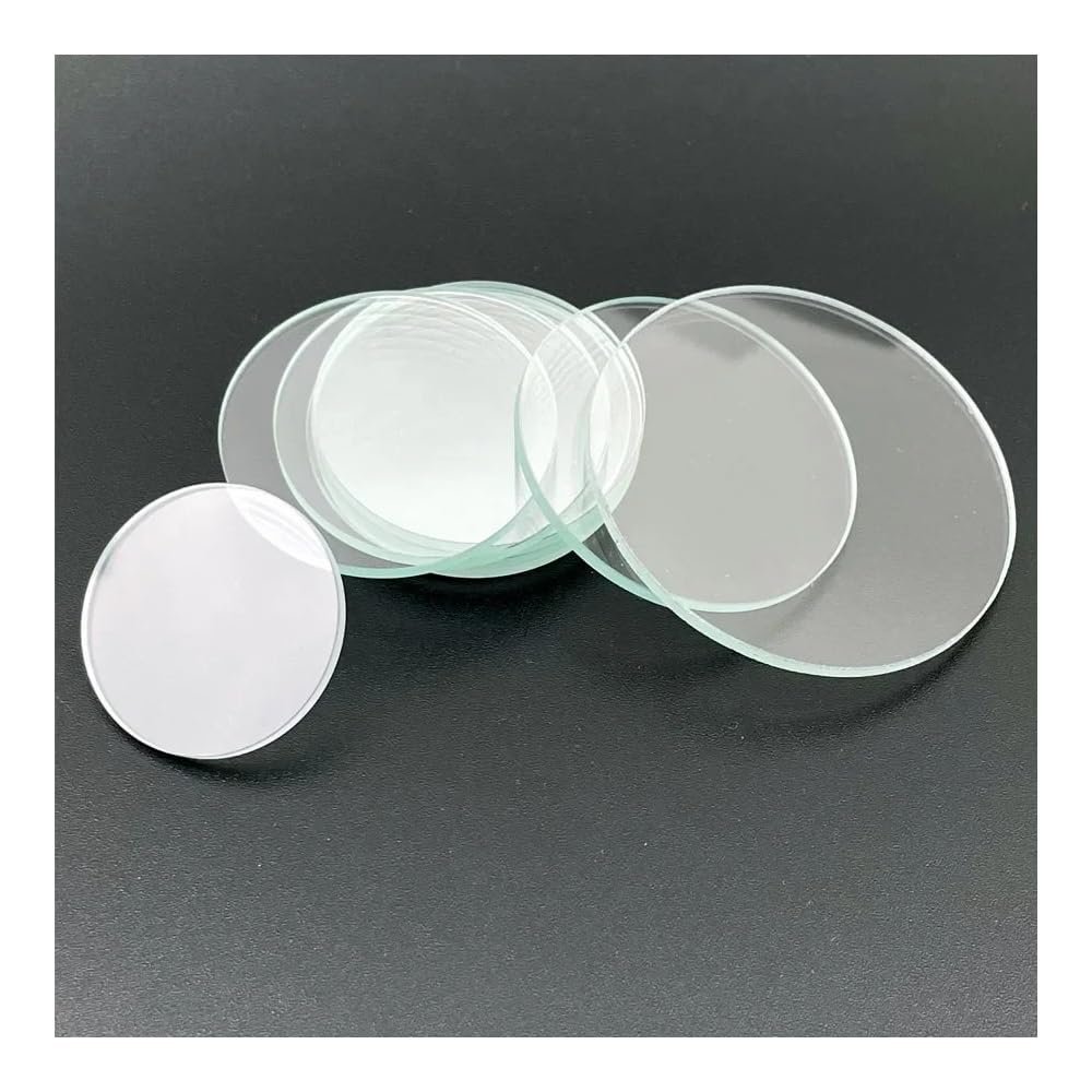ZTBH Microscope Accessories Kit Diameter 28-110mm LED Flashlight Torch Reflective Cup Flat Glass Lens Board Transparent Round Lampshade Plate Thickness 1.6mm Microscope Slides(Size:D64mmT1.6mm)