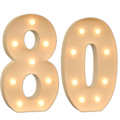 TQQEPOOL Light Up Letters Birthday Decoration,LED Letter Number Light Light Sign Decoration, Marquee Letters Number for Wedding Graduation Baby Shower(80,100cm)